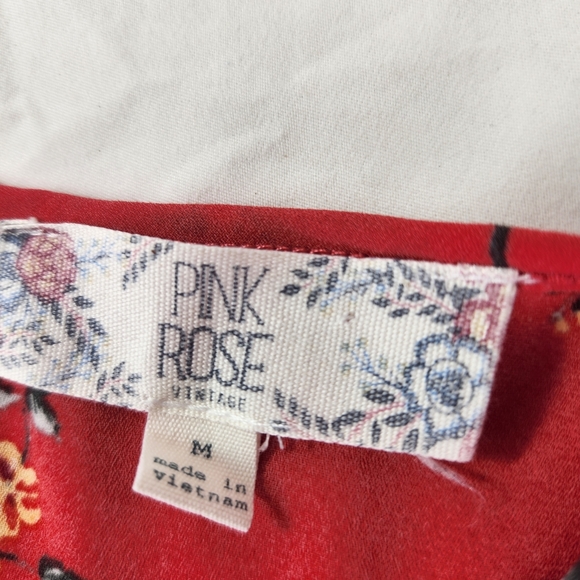 Pink Rose Floral Blouse Size M - Picture 6 of 6